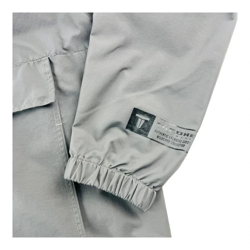 Throne Gray Ink Anorak 1/2 Zip Hooded Nylon Pullover Jacket Mens Size Medium M - Picture 3 of 6